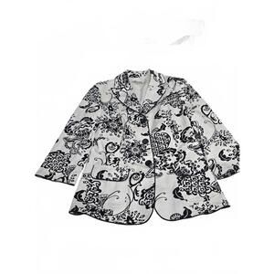 Nyeard Collection Women's Black and White Floral Blazer Size 6